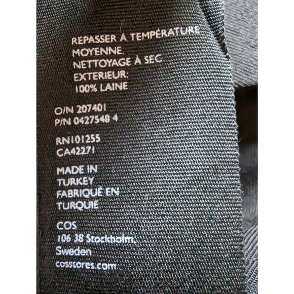 NWOT COS Wool Wide Leg Cross Back Jumpsuit Size 8 - Picture 16 of 16